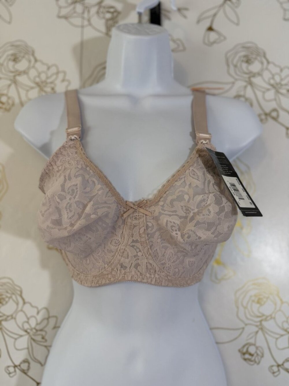 Bali bra Size 34 DD smoothing  stretch lace DF3432 pale pink unlined wired NEW